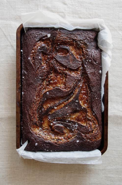 Salted Caramel Spiced Rum Brownies